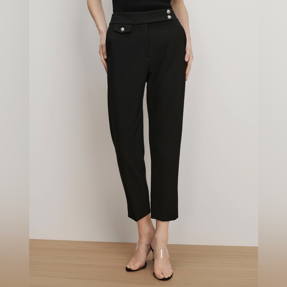 Veronica Beard Pants - Veronica Beard Renzo Slim-Leg Pant in Black Silver 2